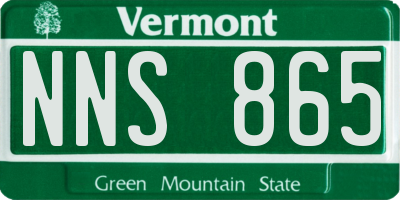 VT license plate NNS865