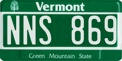 VT license plate NNS869