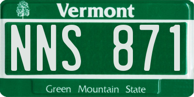 VT license plate NNS871
