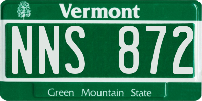 VT license plate NNS872