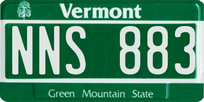 VT license plate NNS883