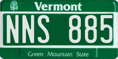 VT license plate NNS885