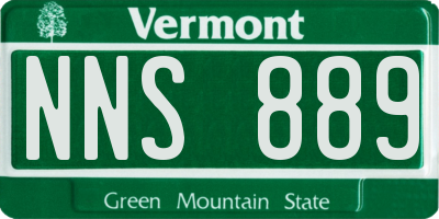 VT license plate NNS889