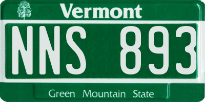 VT license plate NNS893