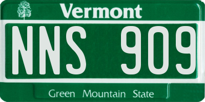 VT license plate NNS909