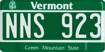 VT license plate NNS923