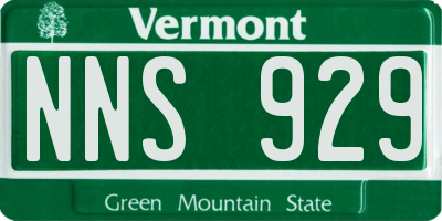 VT license plate NNS929