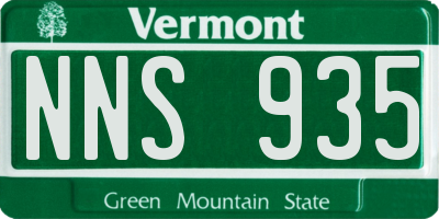 VT license plate NNS935