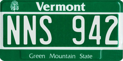 VT license plate NNS942