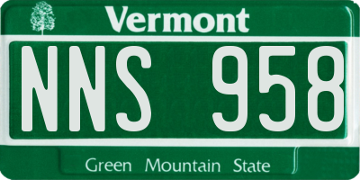 VT license plate NNS958