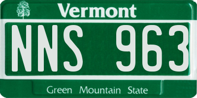 VT license plate NNS963