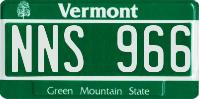 VT license plate NNS966