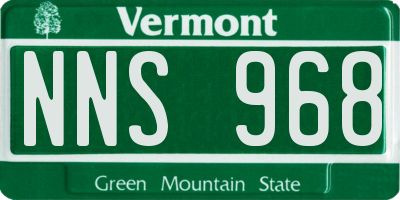 VT license plate NNS968