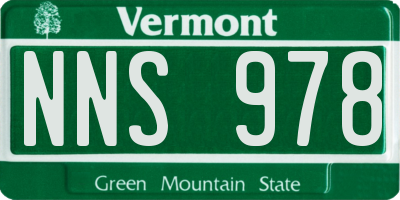 VT license plate NNS978