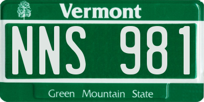 VT license plate NNS981