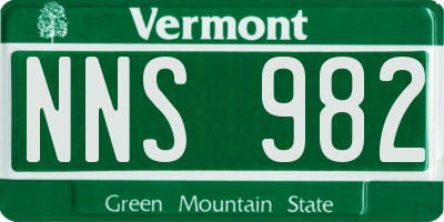 VT license plate NNS982