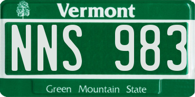 VT license plate NNS983