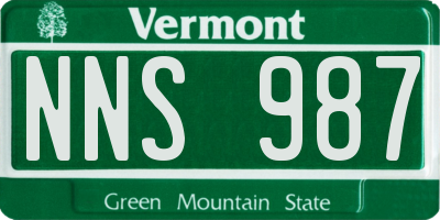 VT license plate NNS987