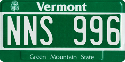 VT license plate NNS996