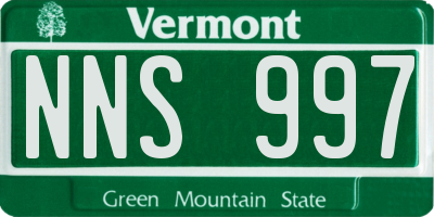 VT license plate NNS997