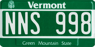 VT license plate NNS998
