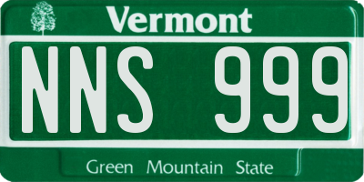VT license plate NNS999
