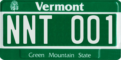 VT license plate NNT001