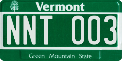 VT license plate NNT003