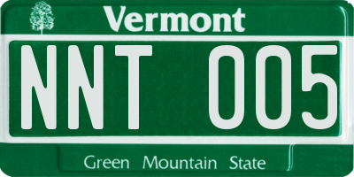 VT license plate NNT005
