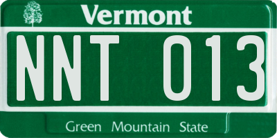 VT license plate NNT013