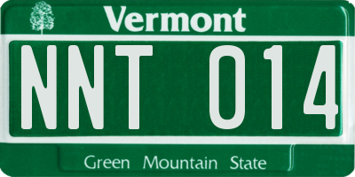 VT license plate NNT014