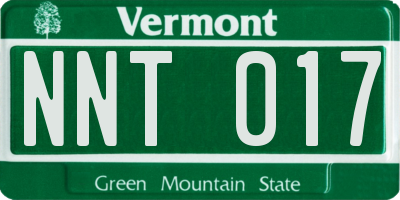 VT license plate NNT017