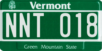 VT license plate NNT018