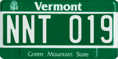 VT license plate NNT019