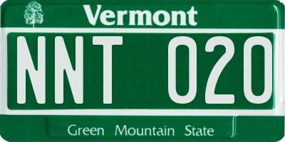 VT license plate NNT020