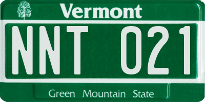 VT license plate NNT021