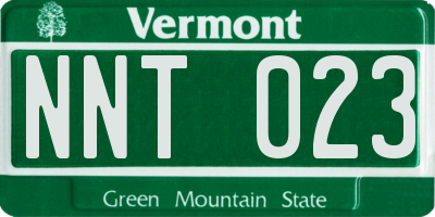 VT license plate NNT023