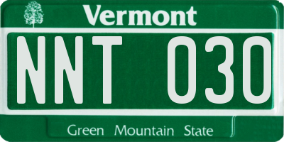 VT license plate NNT030