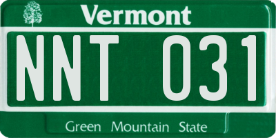 VT license plate NNT031
