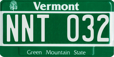 VT license plate NNT032