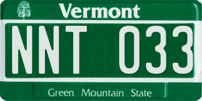 VT license plate NNT033