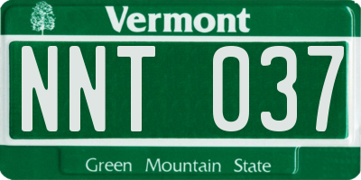 VT license plate NNT037