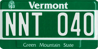 VT license plate NNT040