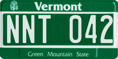 VT license plate NNT042