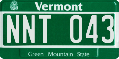 VT license plate NNT043