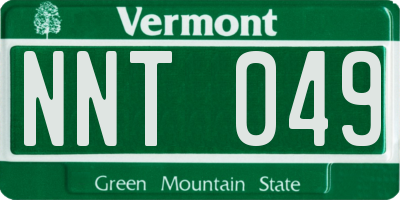 VT license plate NNT049