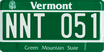 VT license plate NNT051