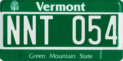 VT license plate NNT054