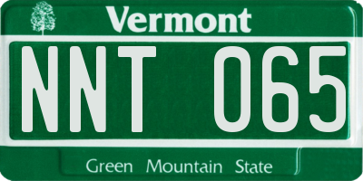 VT license plate NNT065