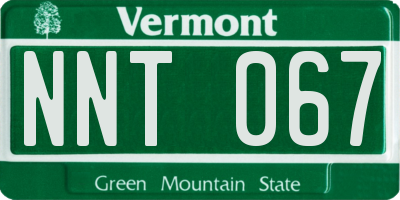VT license plate NNT067